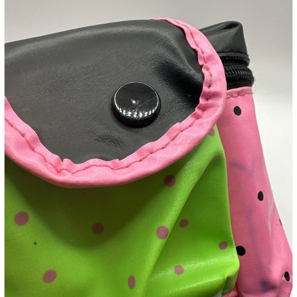Vintage 1990s Girls Neon Pink Green Star Belt Bag Fanny Pack Youth Kids CDI